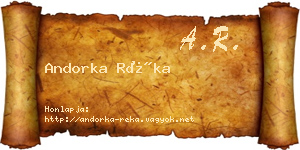 Andorka Réka névjegykártya