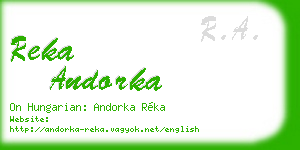 reka andorka business card