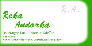 reka andorka business card